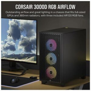 CORSAIR 3000D RGB AIRFLOW MID-TOWER ATX CASE