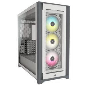 CORSAIR ICUE 5000X RGB TEMPERED GLASS MID-TOWER ATX CASE – WHITE