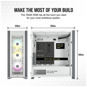 CORSAIR ICUE 7000X RGB TEMPERED GLASS FULL-TOWER ATX CASE – WHITE