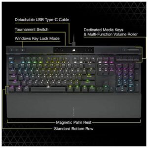 CORSAIR K70 RGB PRO MECHANICAL GAMING KEYBOARD WITH PBT DOUBLE SHOT PRO KEYCAPS CHERRY MX RED