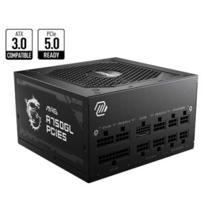 MSI MAG A750GL PCIE5 750 WATT 80 PLUS GOLD CERTIFIED FULLY MODULAR POWER SUPPLY