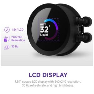 NZXT KRAKEN 240 (240MM) RGB CPU LIQUID COOLER WITH LCD DISPLAY BLACK
