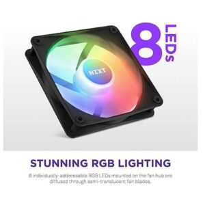 NZXT F120RGB CORE – 120MM HUBMOUNTED RGB FAN – TRIPLE PACK (BLACK) W/RGB CONTROLLER