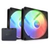 NZXT F140 RGB CORE - 140MM HUB-MOUNTED RGB FAN - TWIN PACK (BLACK) W/RGB CONTROLLER