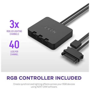 NZXT F140 RGB DUO 140MM DUAL SIDED TWIN PACK RGB FAN WITH RGB CONTROLLER – BLACK