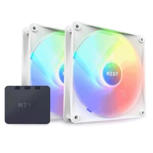 NZXT F140RGB CORE – 140MM HUBMOUNTED RGB FAN – TWIN PACK (WHITE) W/RGB CONTROLLER